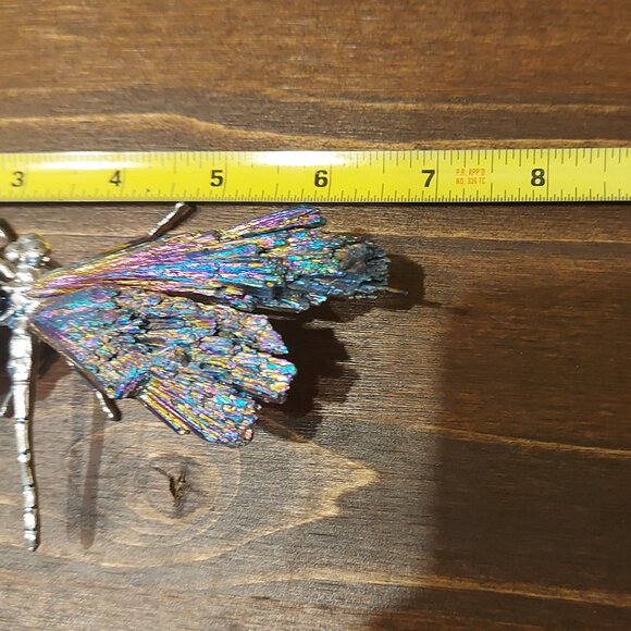 Bismuth Dragonfly With Silver Toned Body - Picture 4 of 5